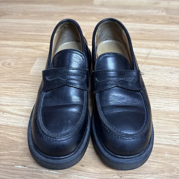 dr marten 8640 CK A 05 womens black leather chunky flats Slip On Size 4 - Picture 3 of 8